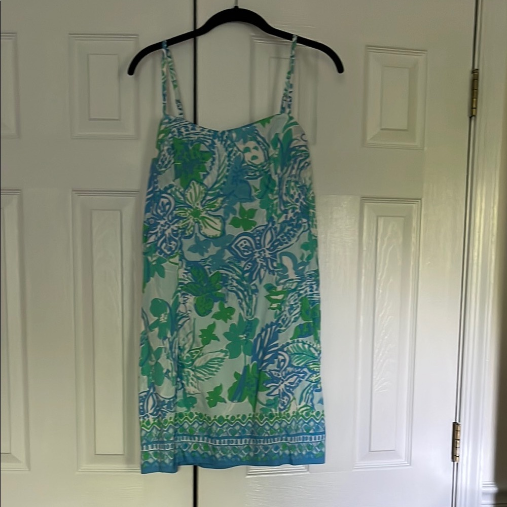 Floral Blue and Green Dress